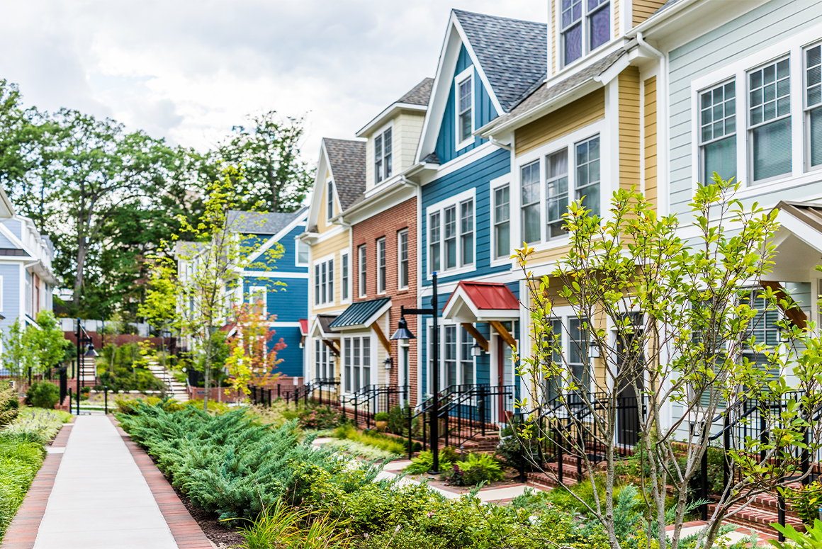 row of colorado townhomes