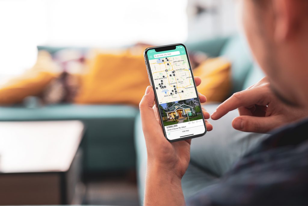 person using homie app on their smartphone