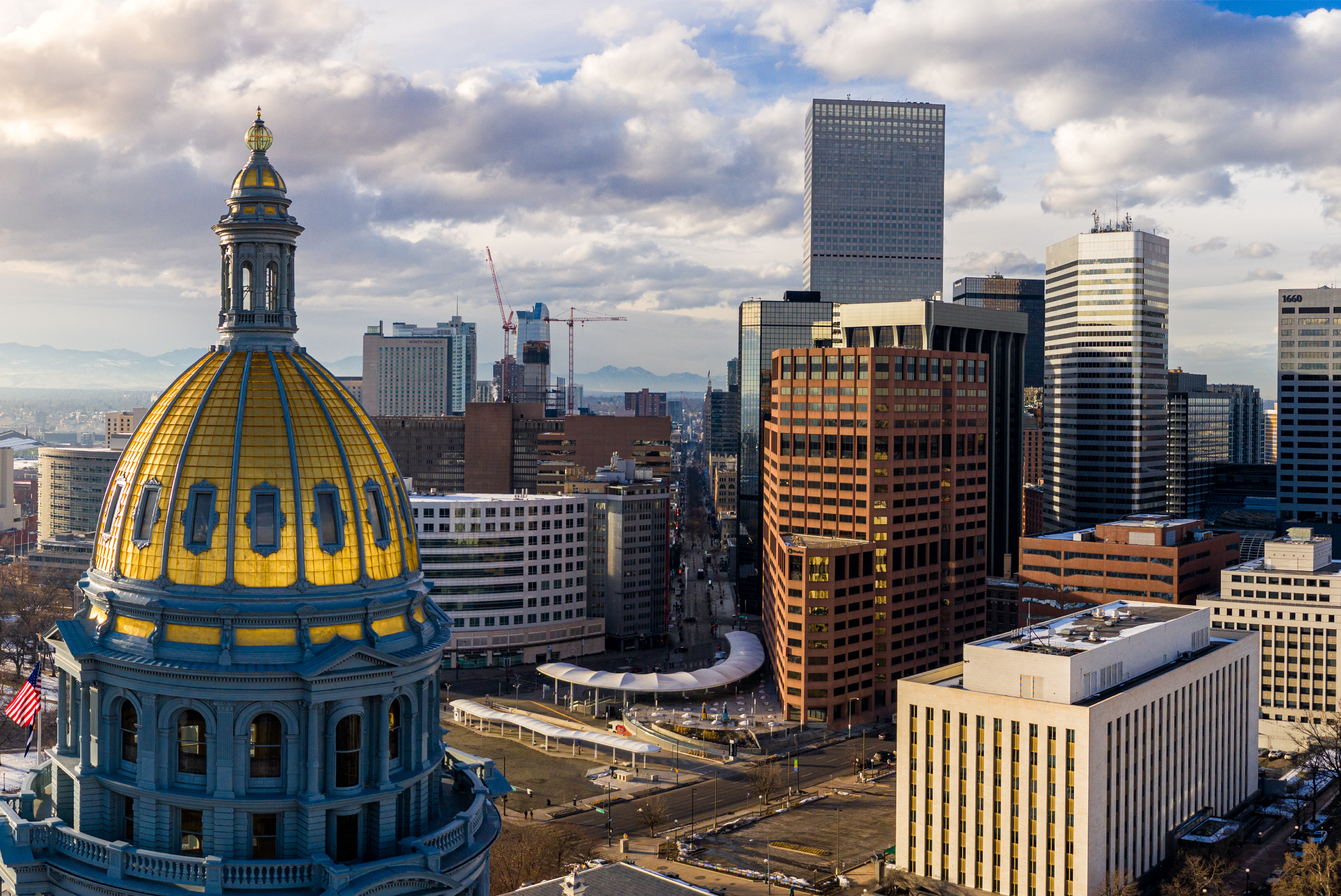 aerial view of Denver city