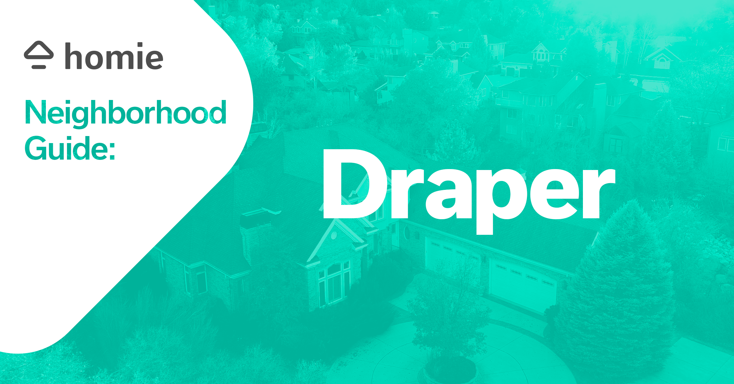 aerial picture of draper with blog title across it