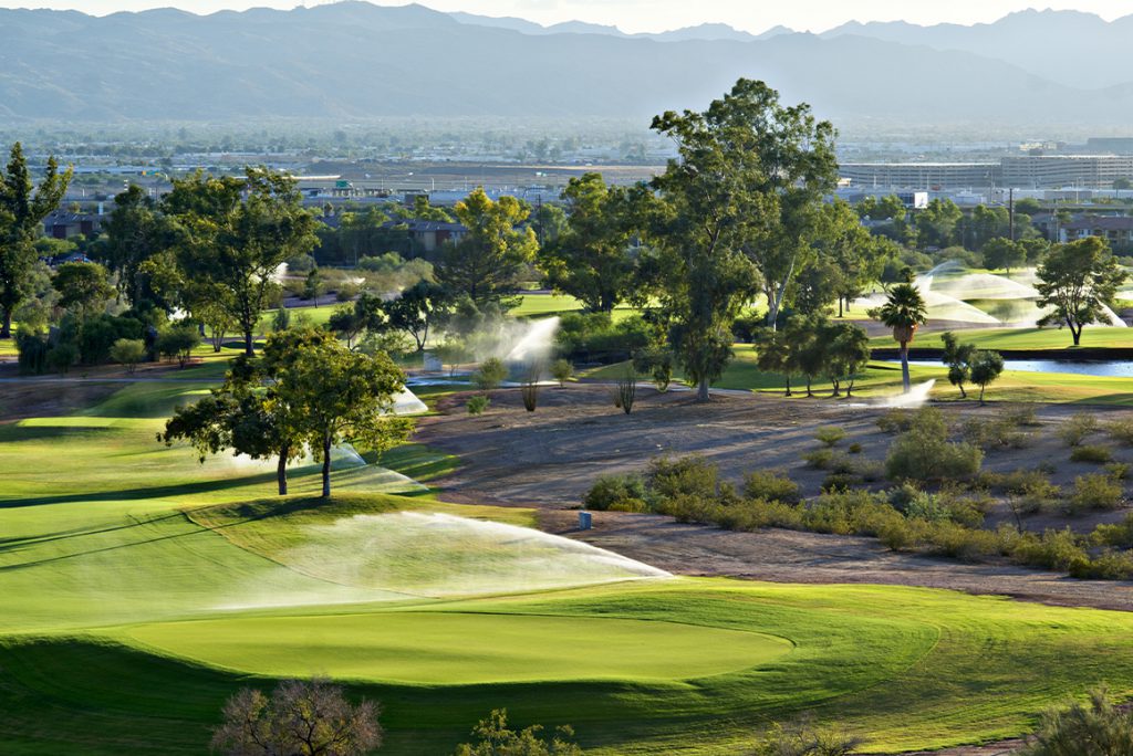 aerial view of a golf course