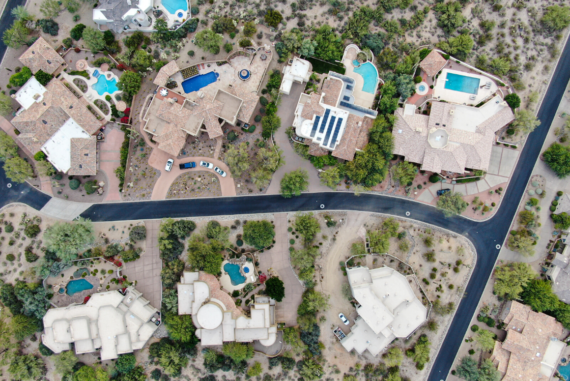 aerial view of AZ homes