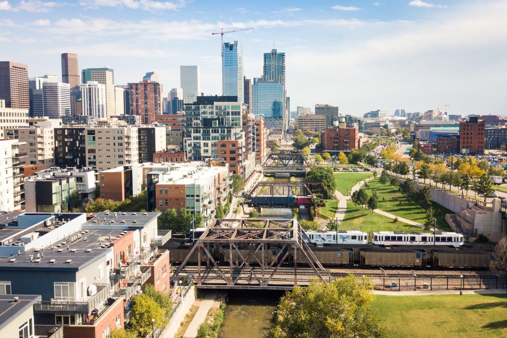 aerial view of denver co