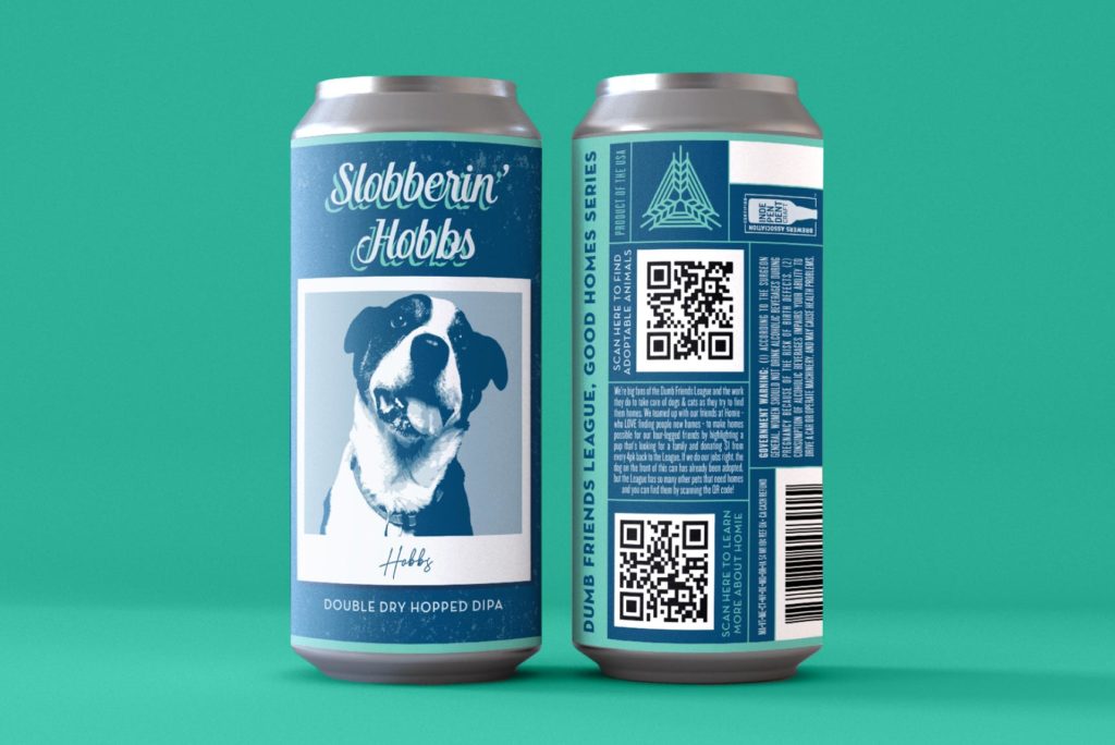can of Homie brew on a teal background