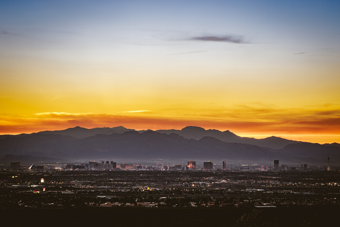 las vegas city scape from suburbs point of view